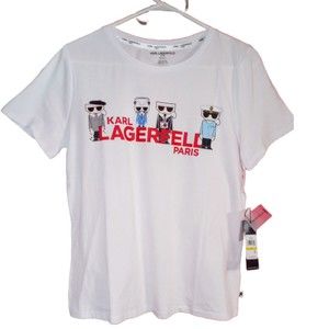 Karl Lagerfeld Paris White Short Sleeves T-Shirt size medium